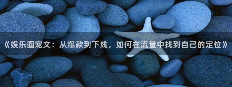 尊龙时凯体育4：《娱乐圈宠文：从爆款到下线，如何在流量中找到自己的定位》
